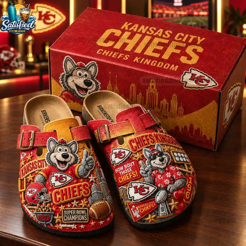 Kansas City Chiefs Kingdom 3D Embossed Football Suede Clogs