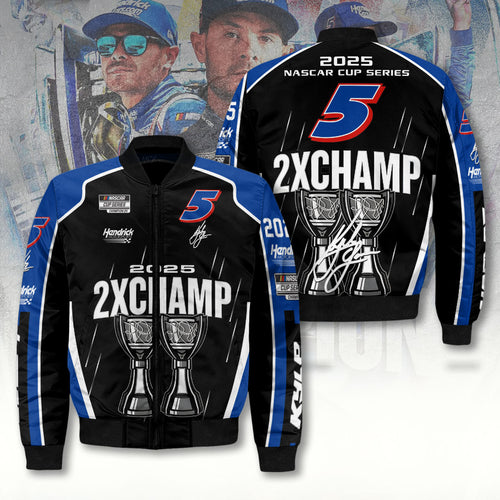 Kyle Larson 2025 NASCAR Cup Series Champion 3D Bomber Jacket – TANTN18299