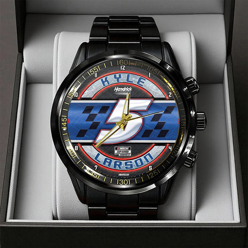 Kyle Larson 2025 NASCAR Cup Series Champion Black Stainless Steel Watch – TANTN18541