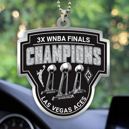 Las Vegas Aces 2025 WNBA Finals Champions Custom shape 2-sided Acrylic Car Ornament โ HOATT13829