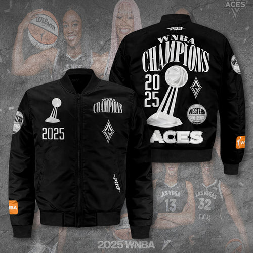 Las Vegas Aces 2025 WNBA Finals Champions 3D Bomber Jacket – TANTN17449