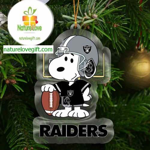 Las Vegas Raiders Snoopy Player Football NFL Acrylic Christmas Tree Decoration Ornament