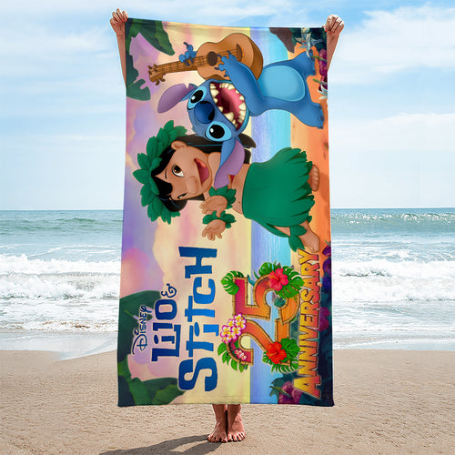 Lilo and Stitch 25th Anniversary Rectangle Beach Towel – TMTHU7037