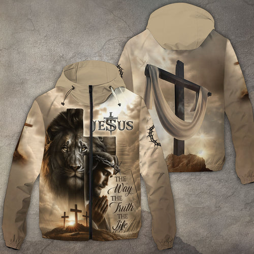 Lion Cross Resurrection Christian 3D Windbreaker Jacket – TANTN16189