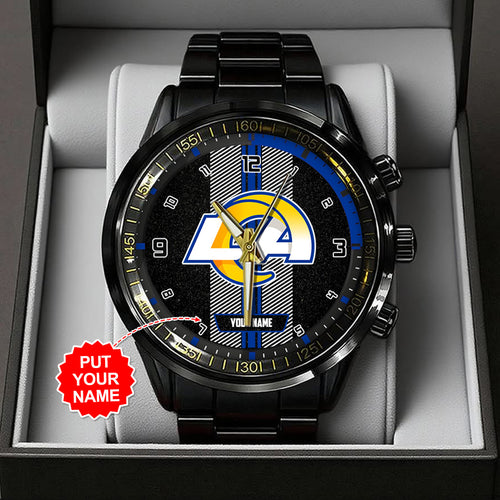 Personalized Los Angeles Rams Black Stainless Steel Watch – TANTN16017