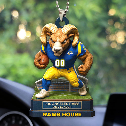 Los Angeles Rams 2025 Season Custom shape 2-sided Acrylic Car Ornament โ HOATT13675