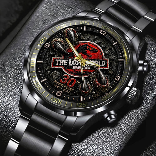 The Lost World: Jurassic Park 30th Anniversary Black Stainless Steel Watch - TMTHU8706