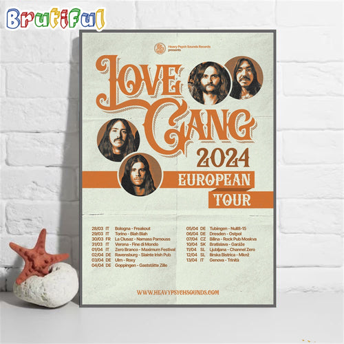Love Gang Europen Tour 2024 Wall Art Poster Canvas