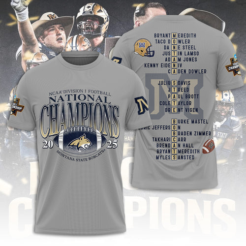 Montana State Bobcats Football 2025 National Champions 3D Apparel – MAITM14376