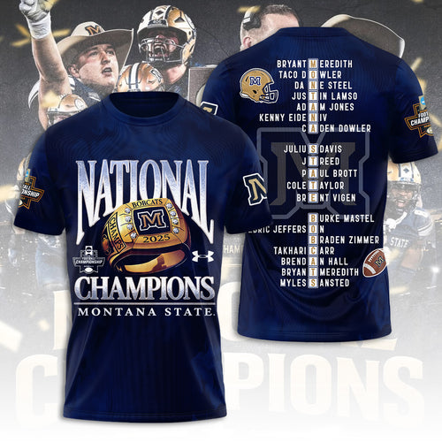 Montana State Bobcats Football 2025 National Champions 3D Apparel – MAITM14389