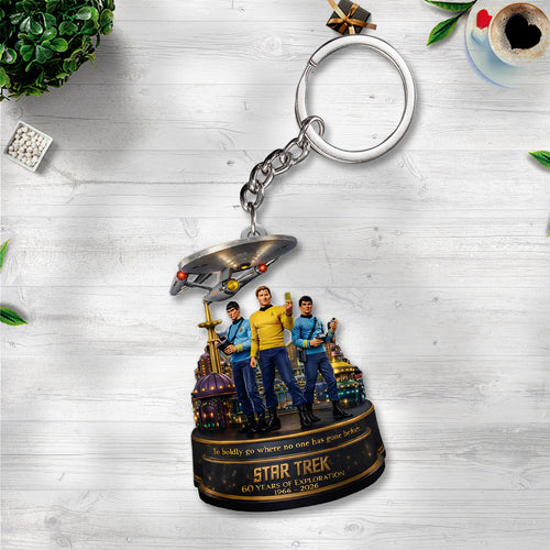 Star Trek 60th Anniversary Custom Shape 2-sided Keychain – MAITM14736