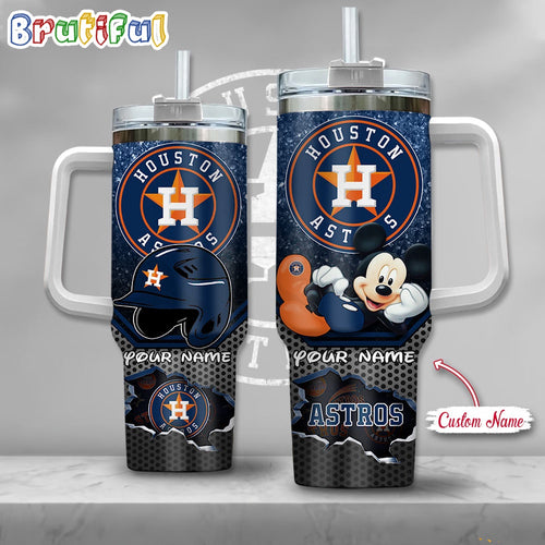 MLB Houston Astros Tumbler Mickey Mouse Customzed Handle Cup