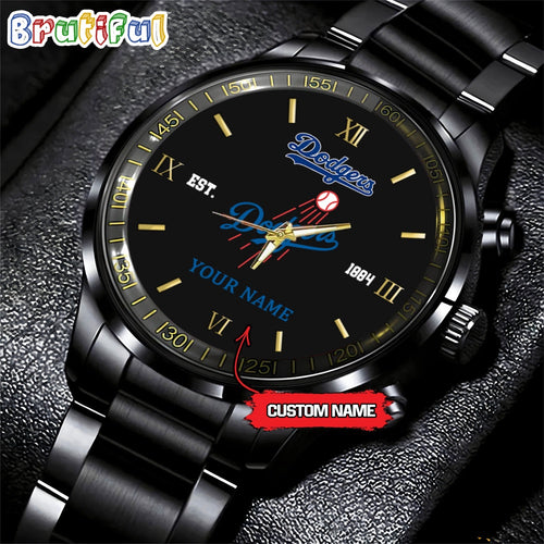 MLB Los Angeles Dodgers Watch Black Fashion Watch Baseball Game