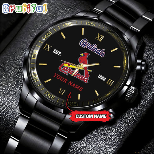 MLB St. Louis Cardinals Watch Black Fashion Watch Baseball Game