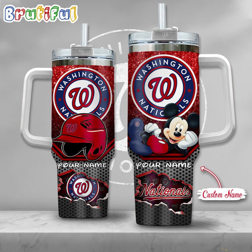 MLB Washington Nationals Tumbler Mickey Mouse Customzed Handle Cup