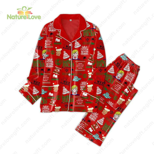 Merry Christmas Home Alone Christmas Pajamas Red Set