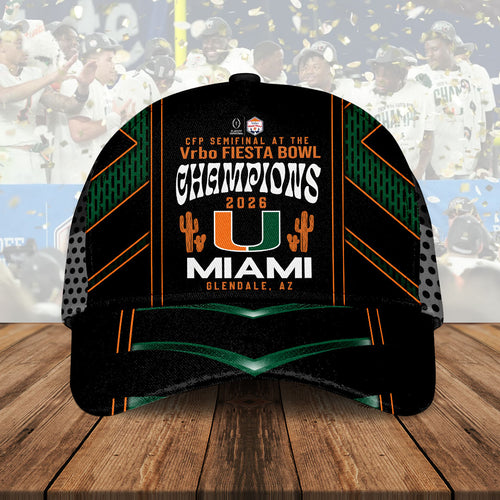 Miami Hurricanes Football 2026 Fiesta Bowl Champions Classic Cap – HOATT15601