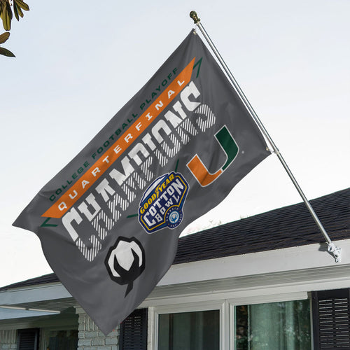 Miami Hurricanes Football Cotton Bowl Champions 3D Double-side House Flag – MAITM14301