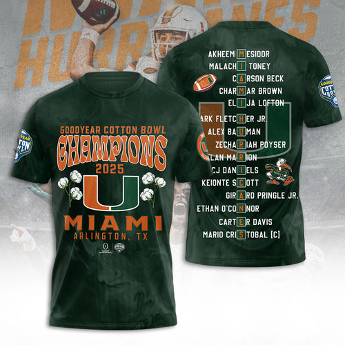 Miami Hurricanes Football 3D Apparel – TANTN19860