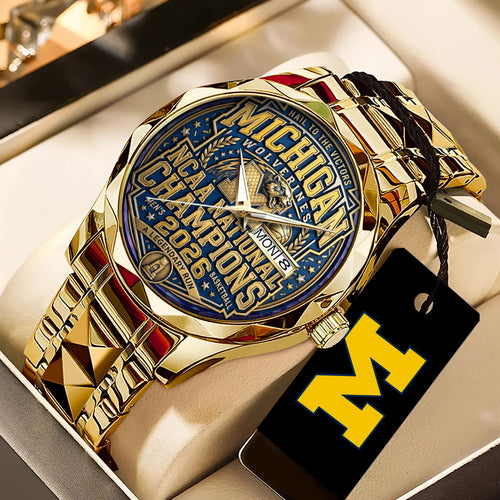 Michigan Wolverines 2026 Men's Basketball National Champions Alloy Luxury Quartz Watch – TANTN22357