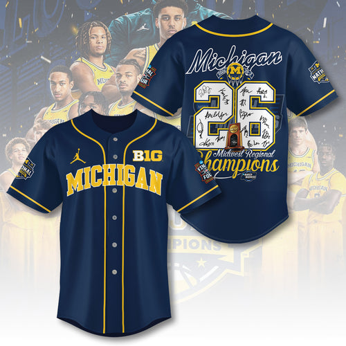 Michigan Wolverines 2026 Men's Basketball National Champions Baseball Jersey – TANTN22350