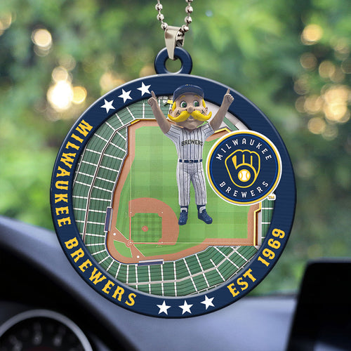 Milwaukee Brewers Custom shape 2-sided Acrylic Car Ornament – HOATT13047
