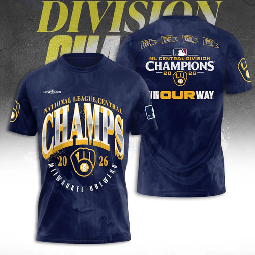 Milwaukee Brewers 2026 NL Central Division Champions 3D Apparel – TANTN25608