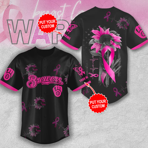 Personalized Milwaukee Brewers x Breast Cancer Awareness Baseball Jersey – MAITM12928