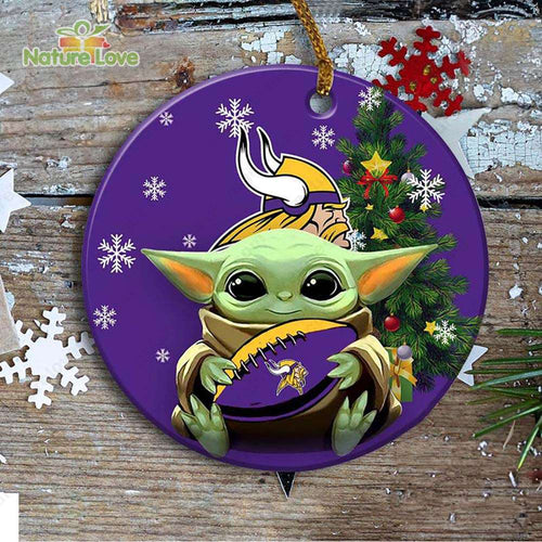 Minnesota Vikings Baby Yoda Ornament Christmas Tree Decorations NFL Gifts