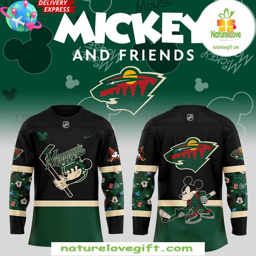 Minnesota Wild Mickey Mouse Hockey Jersey Disney NHL Team