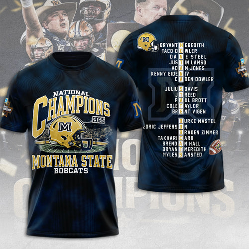 Montana State Bobcats Football 2025 National Champions 3D Apparel – MAITM14563
