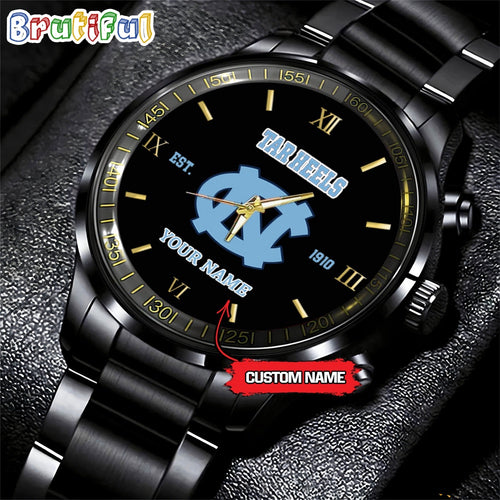 NCAA North Carolina Tar Heels Black Fashion Watch Football Watch For Fans
