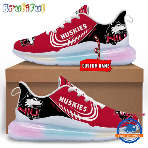 NCAA Northern Illinois Huskies Women’s Rainbow Atmospheric Cushion Running Shoes, Football Women’s Shoes