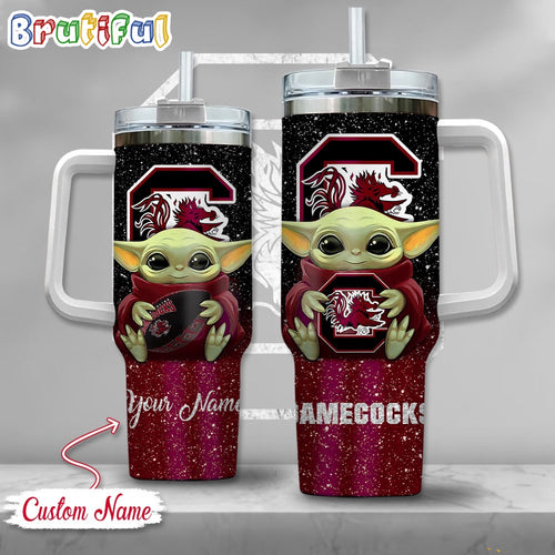 NCAA South Carolina Gamecocks Tumbler Baby Yoda Customzed Handle Cup