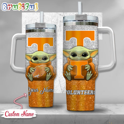 NCAA Tennessee Volunteers Tumbler Baby Yoda Customzed Handle Cup