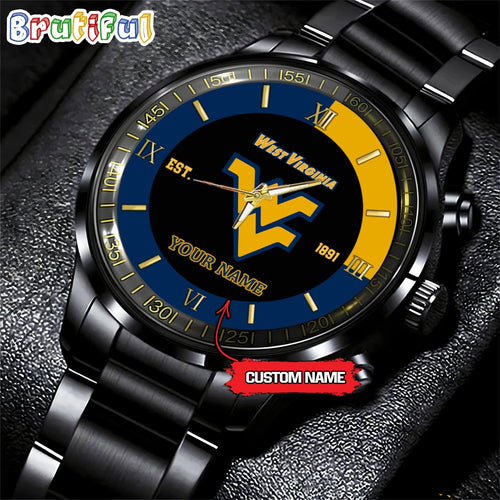 NCAA West Virginia Mountaineers Black Fashion Watch