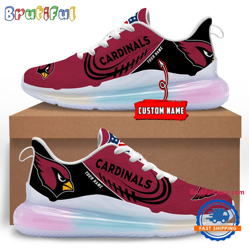 NFL Arizona Cardinals Women’s Rainbow Atmospheric Cushion Running Shoes, Football Women’s Shoes