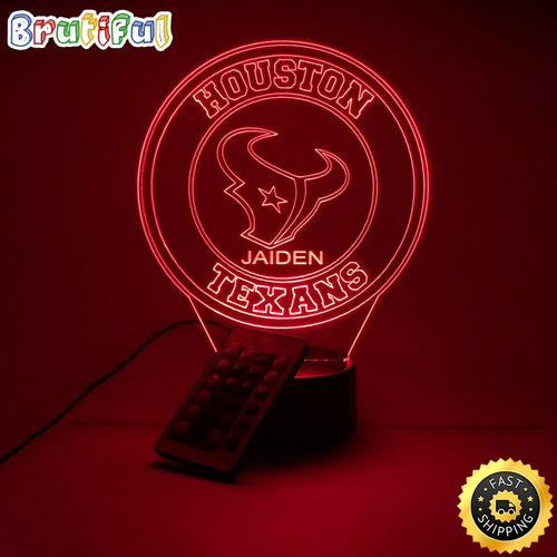 NFL Houston Texans Night Light Football 3D LED Light