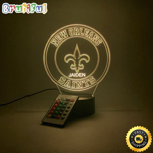 NFL New Orleans Saints Night Light Football 3D LED Light