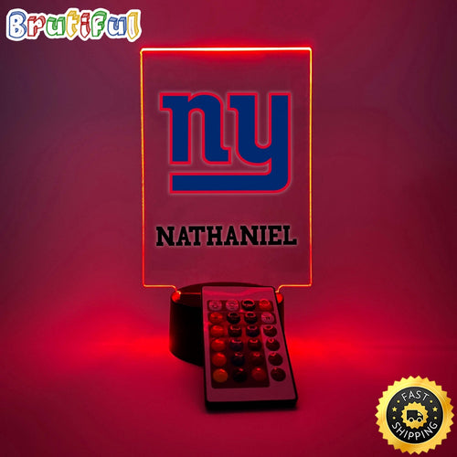 NFL New York Giants Night Light Table Desk Lamp Stand Sports Fan LED Light