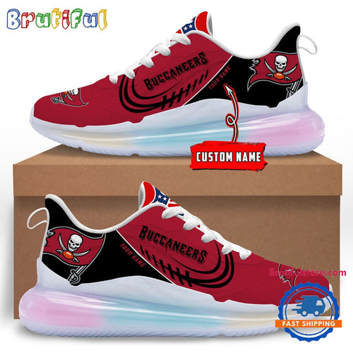 NFL Tampa Bay Buccaneers Women’s Rainbow Atmospheric Cushion Running Shoes, Football Women’s Shoes