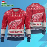 NHL Detroit Red Wings Hockey Team Design New Ugly Christmas Sweater