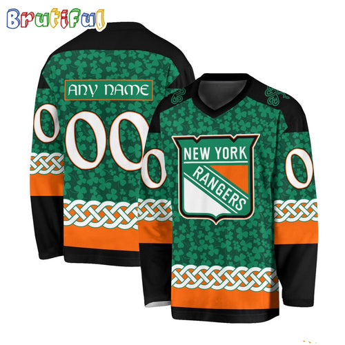 NHL New York Rangers Jersey Special St.Patrick’s Day Design Hockey Jersey