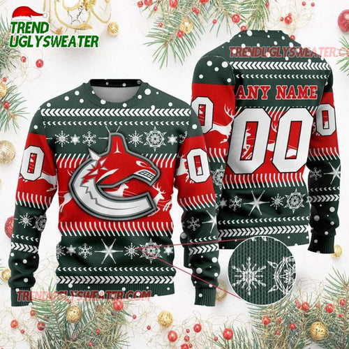 NHL Vancouver Canucks Personalized Name & Number Ugly Christmas Sweater