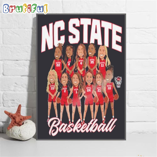 Nc State Wolfpack 2024 Ncaa Women’s Basketball Wall Art Poster Canvas, Nc State Meme Poster Canvas