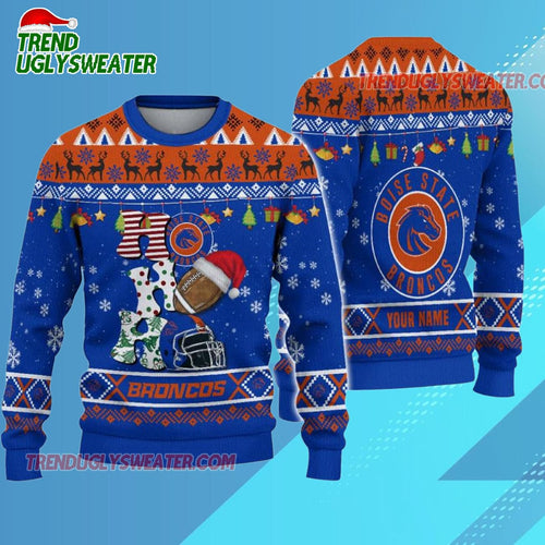 Ncaa Boise State Broncos Football Ho Ho Ho Ugly Christmas Sweater