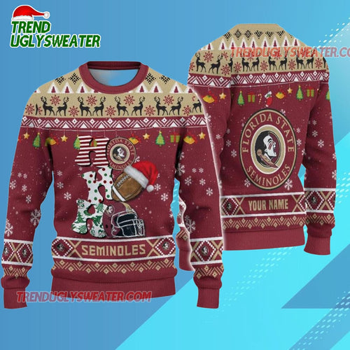 Ncaa Florida State Seminoles Football Ho Ho Ho Ugly Christmas Sweater