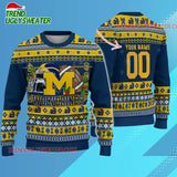 Ncaa Michigan Wolverines Logo Team Football Custom Christmas Ugly Sweater