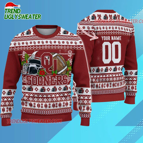 Ncaa Oklahoma Sooners Logo Team Football Custom Christmas Ugly Sweater
