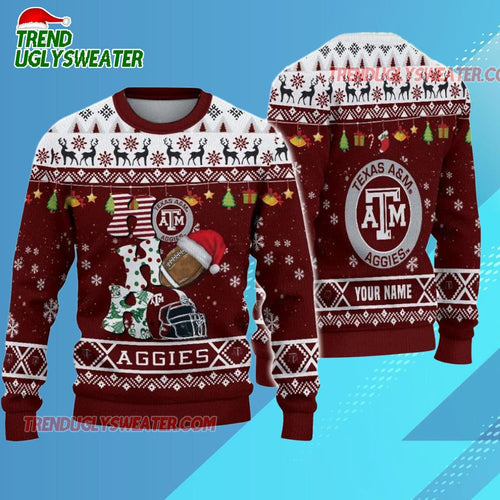 Ncaa Texas A&m Aggies Football Ho Ho Ho Ugly Christmas Sweater